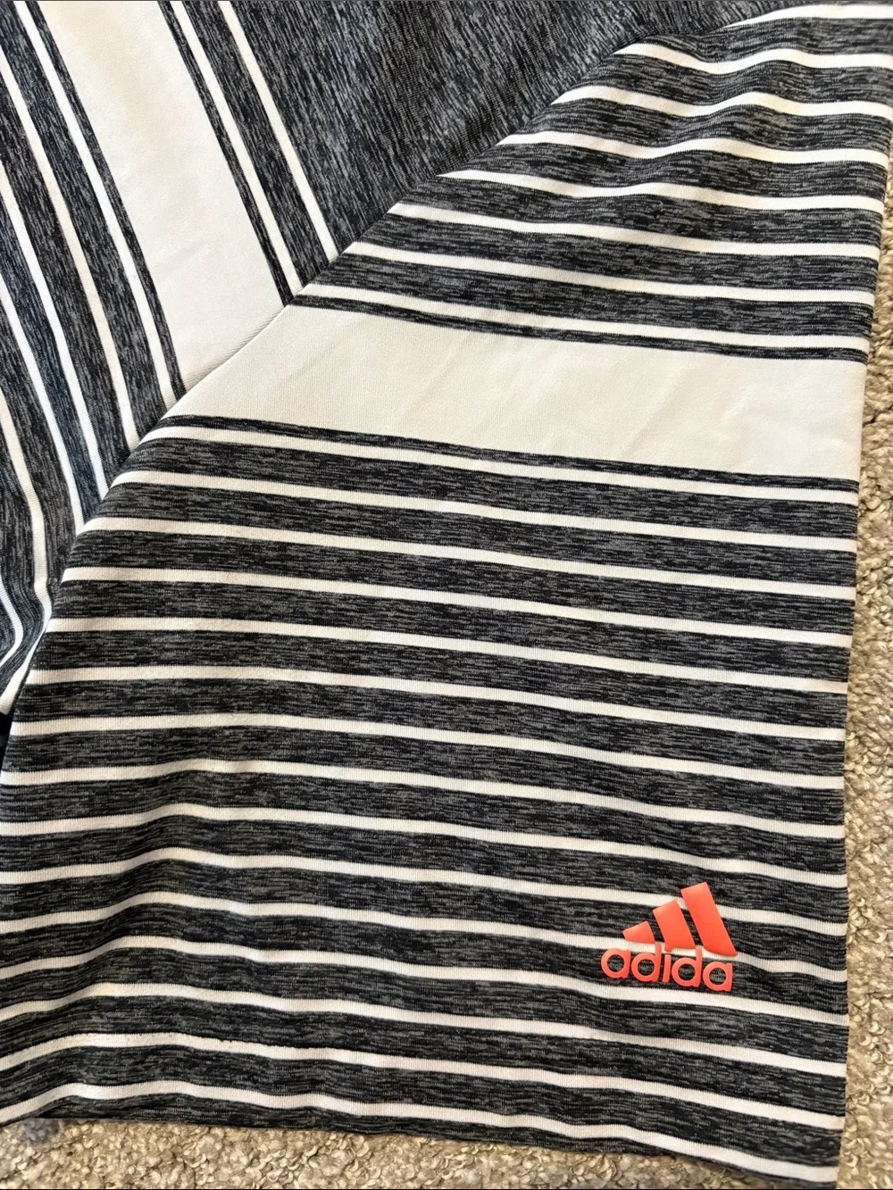 Adidas Men's Grey Striped Polo Shirt - Performance Style